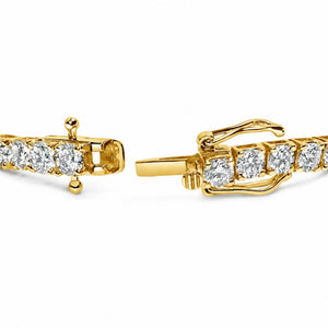 14K Gold Lab-Grown Round Diamond Four-Prong Tennis Bracelet