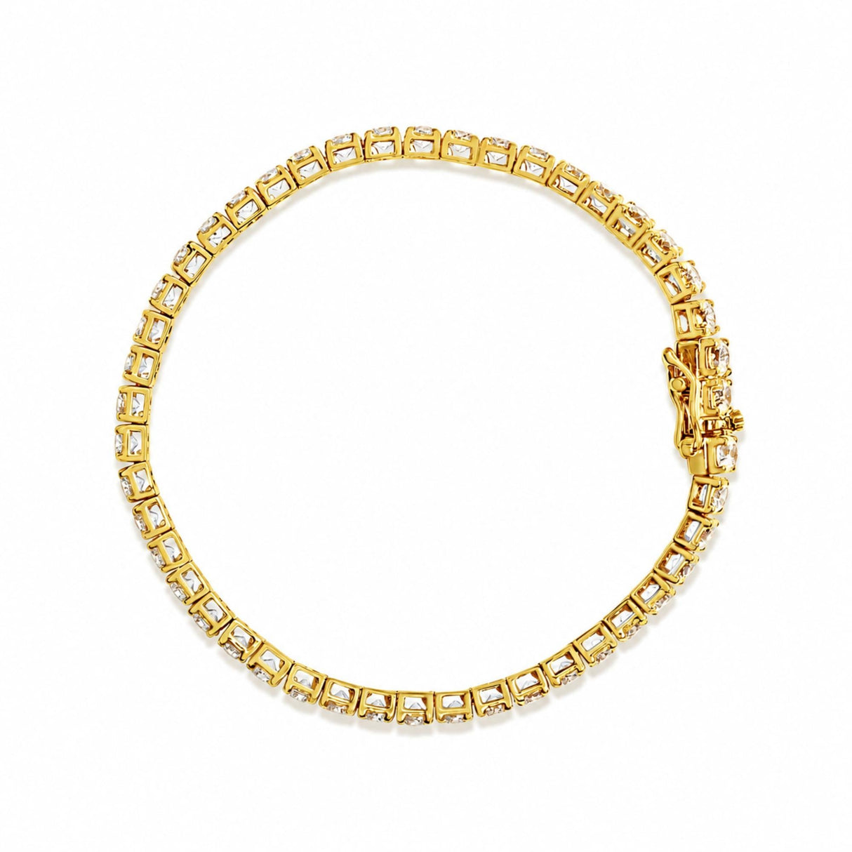 14K Gold Lab-Grown Round Diamond Four-Prong Tennis Bracelet