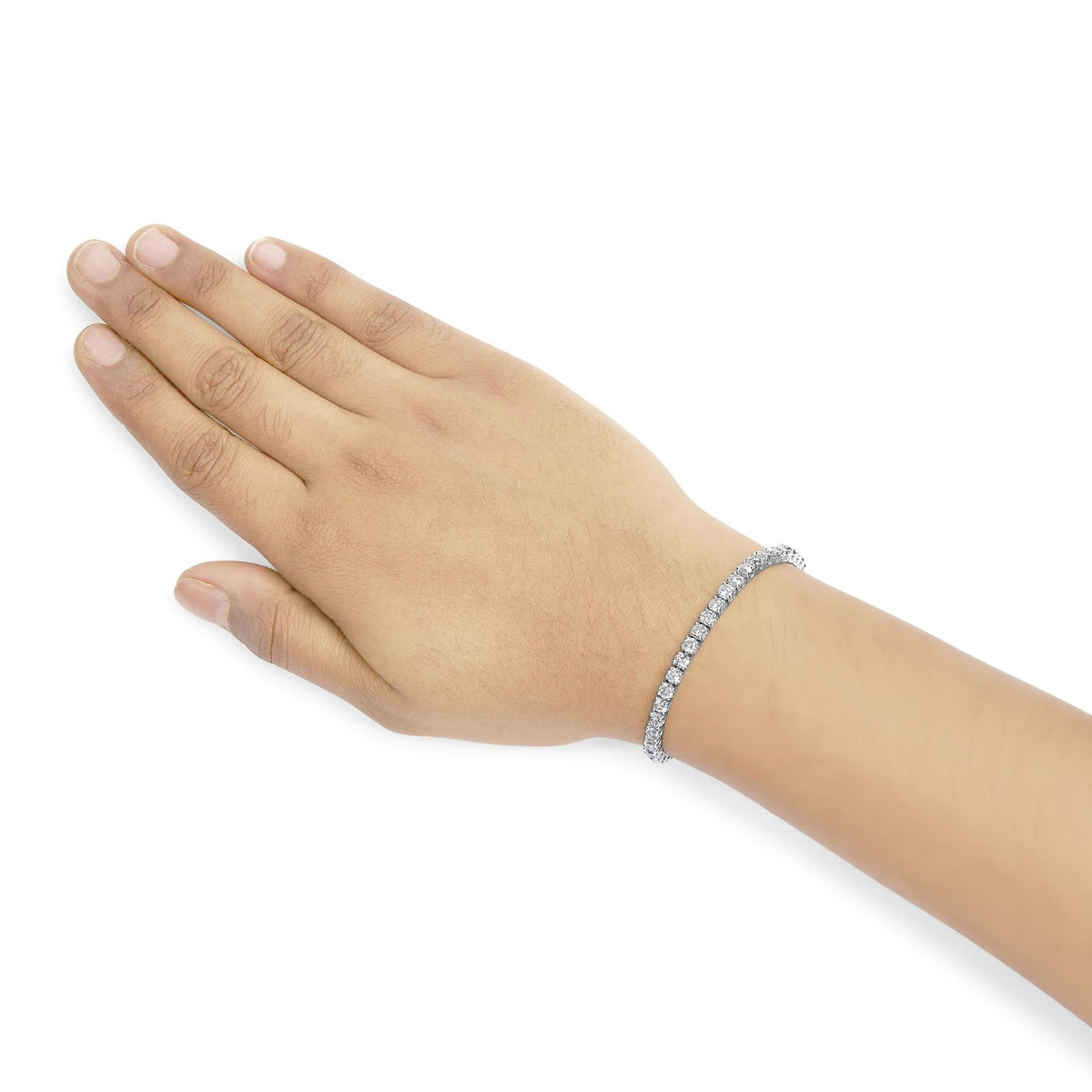 14K Gold Lab-Grown Round Diamond Four-Prong Tennis Bracelet
