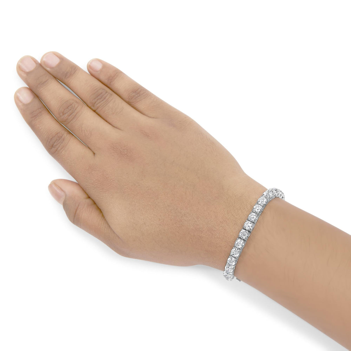 14K Gold Lab-Grown Round Diamond Four-Prong Tennis Bracelet