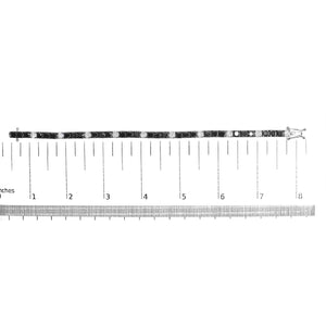 .925 Sterling Silver Black and White Diamond Tennis Bracelet (I-J Color, I2-I3 Clarity) - 7.25" Inches