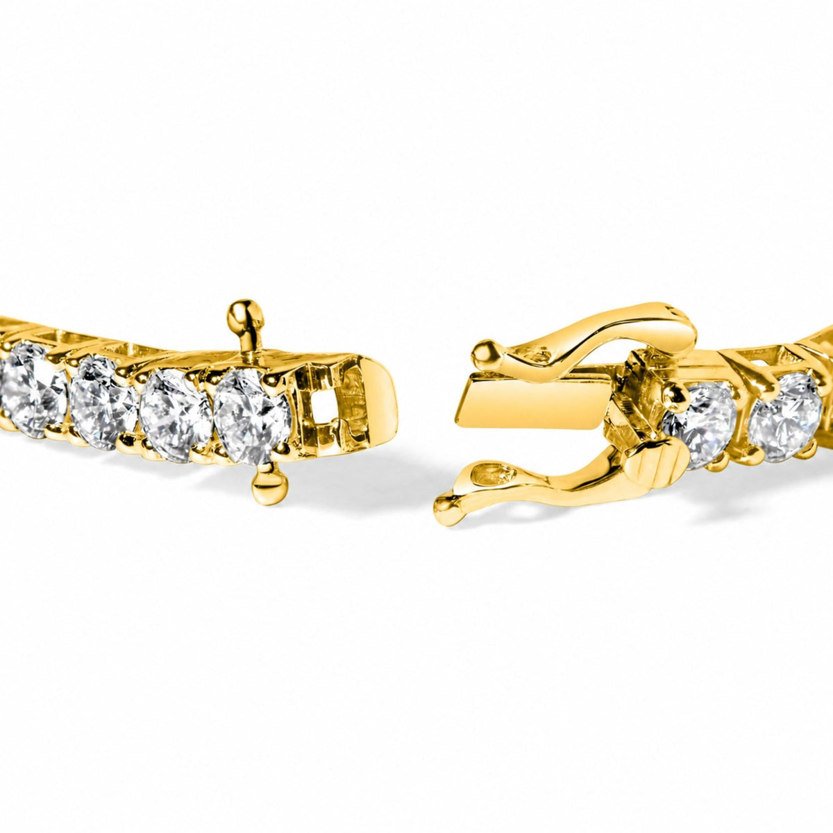 14K Gold Lab-Grown Round Diamond Four-Prong Tennis Bracelet