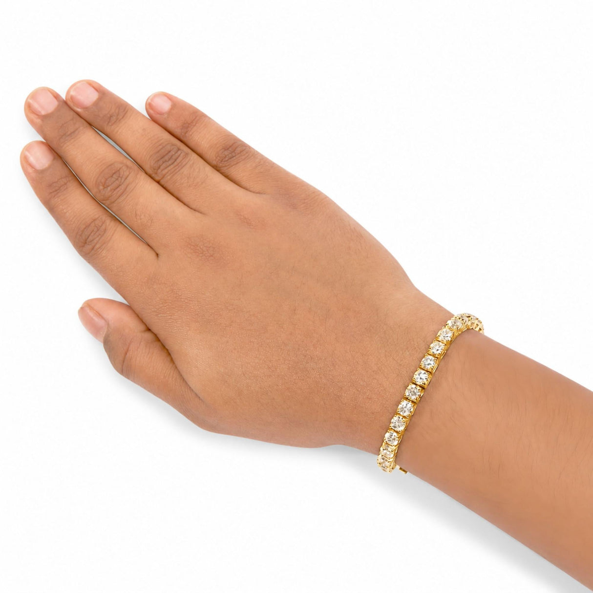 14K Gold Lab-Grown Round Diamond Four-Prong Tennis Bracelet