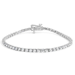 14K White Gold 5.0 Cttw Lab Grown Diamond Tennis Bracelet (F-G Color, VS1-VS2 Clarity) - 7.25" Inches