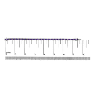.925 Sterling Silver 7 3/8 Ctw Created Purple Amethyst Tennis Bracelet -7.25" Inches