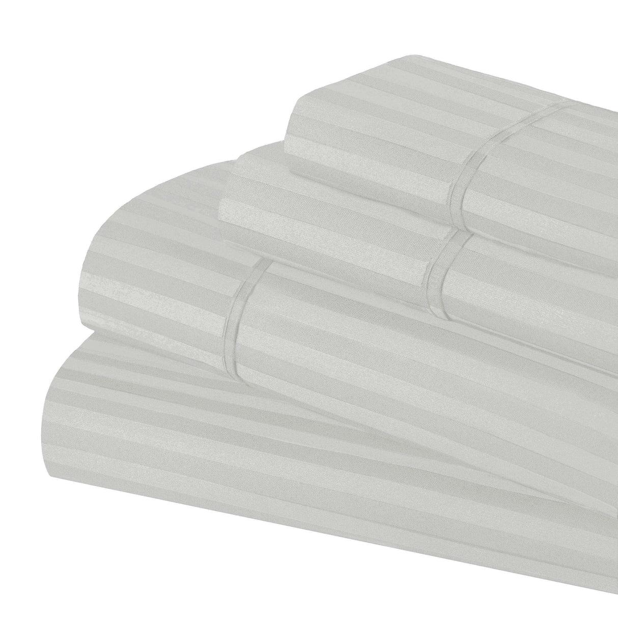 650 Thread Count Egyptian Cotton Sateen Stripe Bed Sheet Set - Egyptian Cotton Sheet Set by Superior Brand