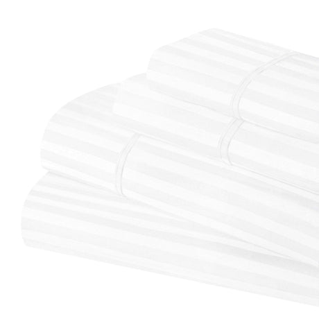 650 Thread Count Egyptian Cotton Sateen Stripe Bed Sheet Set - Egyptian Cotton Sheet Set by Superior Brand