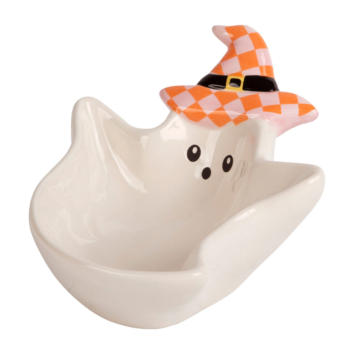 7.2"L Ghost Bowl With Witches Hat