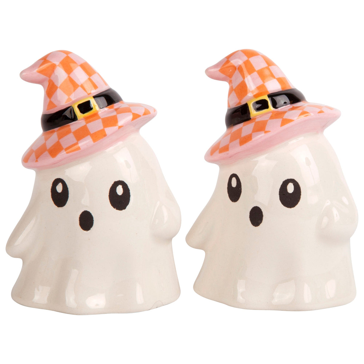 3.1"H Ghost With Witches Hat Salt & Pepper Shakers