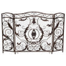 Mariella Traditional Floral Iron Fireplace Screen With Ornate Design
