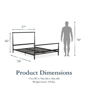Calixa - Full Bed, Adjustable Height, No Box Spring Needed - Black