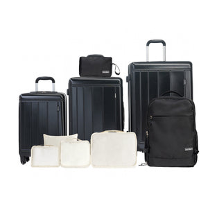 9-Piece Black Luggage Set by GigaTech with TSA Lock