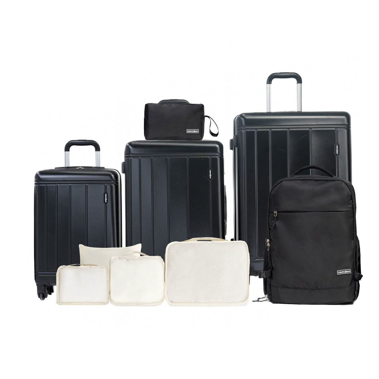 9-Piece Black Luggage Set by GigaTech with TSA Lock