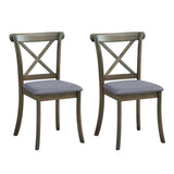 Wooden X Back Dining Chairs Set of 2