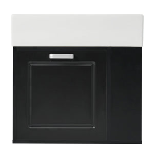 Modern Wall Mounted Bathroom Vanity With Sink, Soft Close Drawer, Adjustable Shelf, Toilet Paper Holder