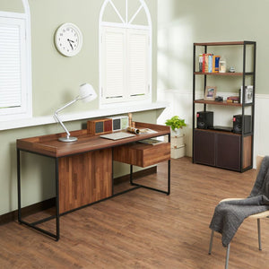 Sara - Bookshelf - Walnut & Sandy Black