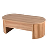 Lift Top Coffee Table With Hidden Compartment, Modern Oval Lift Tabletop For Home Living Room