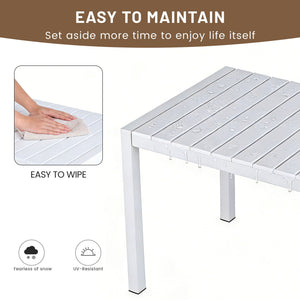 4 Piece Set Of Modern Striped Color- Blocking Single Chairs With Long Table