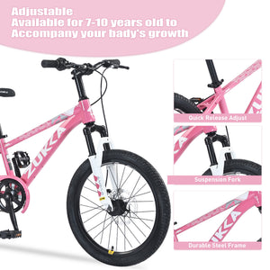 ZUKKA 20 Inch Mountain Bike for Boys and Girls (Ages 7-10)