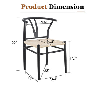 Wesborn Chair - Y-Shaped Medieval Style Armchair for Dining Table, Set of 4