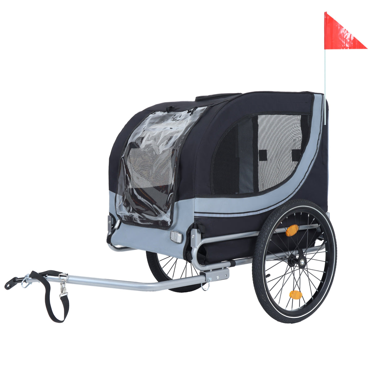 Large Folding Bike Trailer for Dogs – 66LB Capacity All-Terrain Pet Carrier