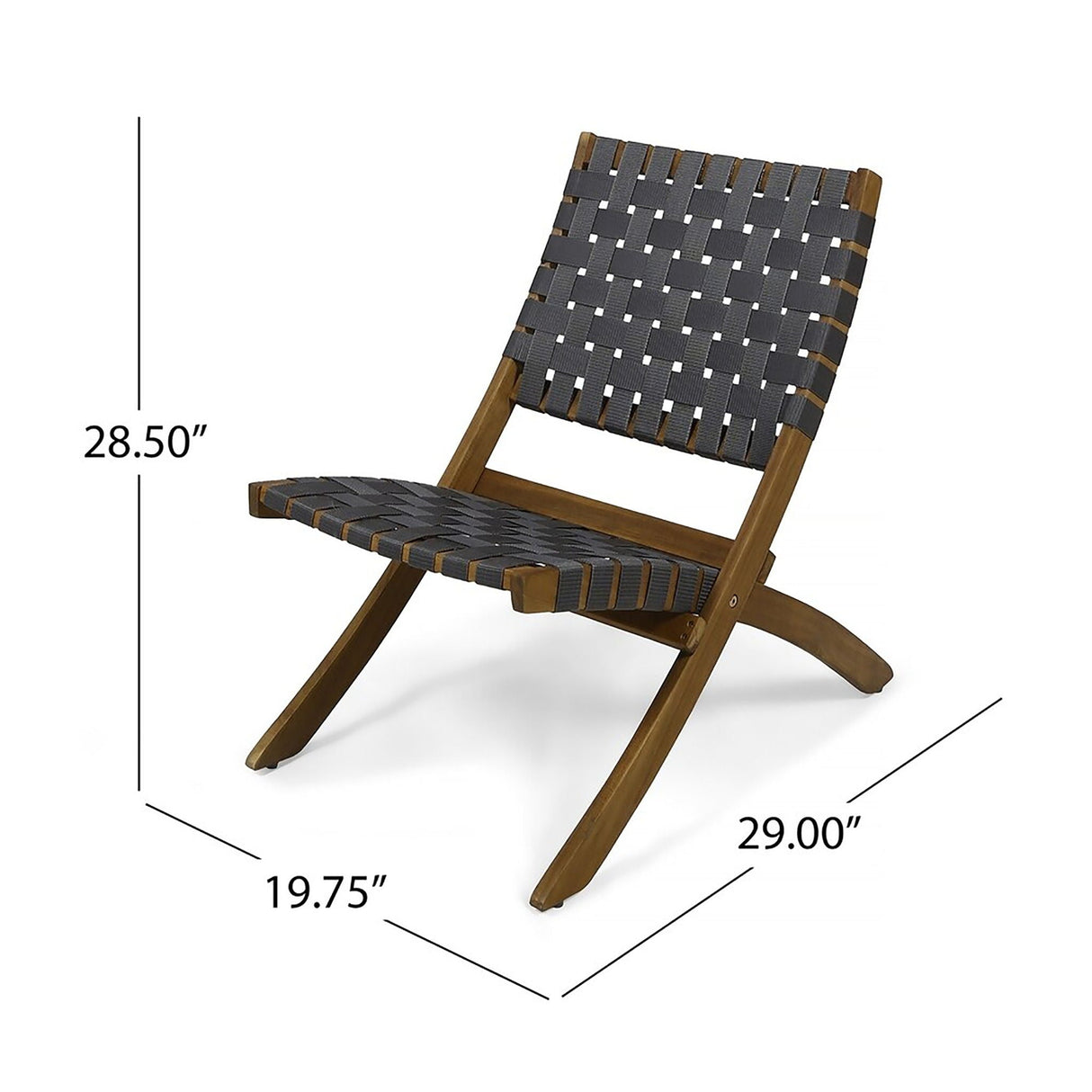 Kayla Outdoor Foldable 2 Seater Chat Set - Brown Gray
