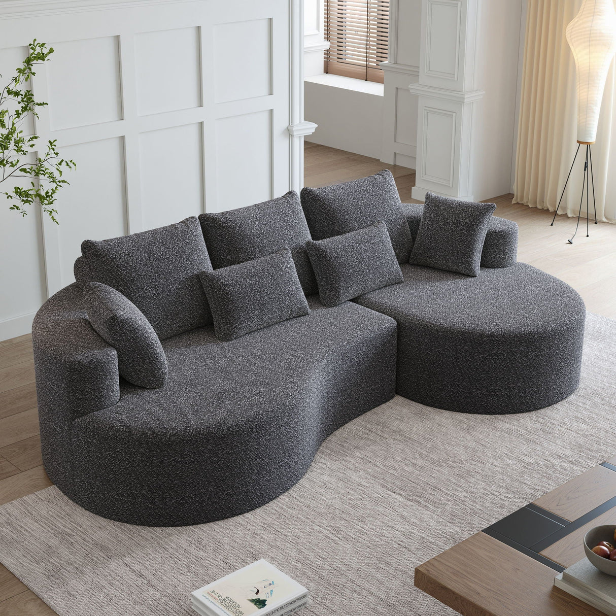 Curved Oversized Sectional Sofa With Extra Deep Seat