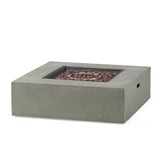 Contemporary 50,000 BTU Square MgO Fire Table with Clean Lines in Light Grey
