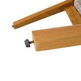 Outdoor Dining Chairs Set of 2 with Teak Finish Wood Frame and Brown Rope