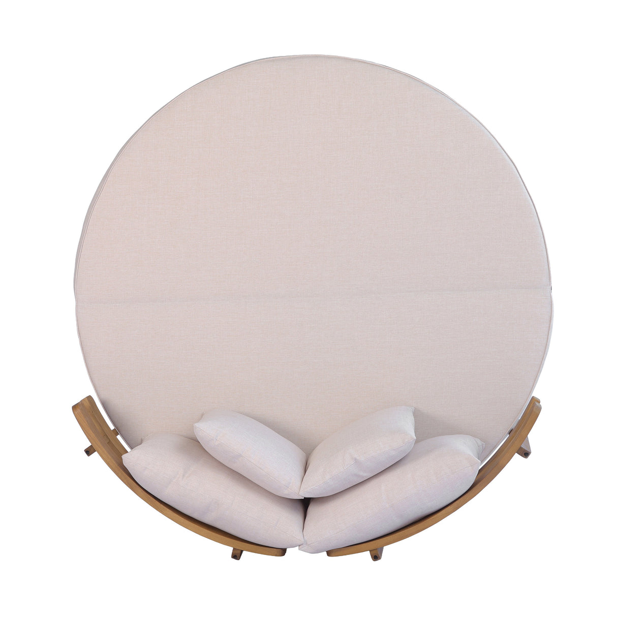 TOPMAX Outdoor Acacia Wood Round Daybed