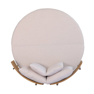 TOPMAX Outdoor Acacia Wood Round Daybed