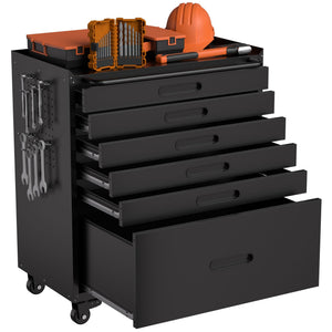 Rolling Tool Cabinet Heavy Duty Garage Storage With Lockable Doors & Drawers