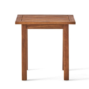 Patio Conversation Set with Acacia Wood Armchairs and End Table