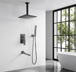 Shower System with Tub Spout,10 inch  Shower Head Shower Set for Bathroom Matte