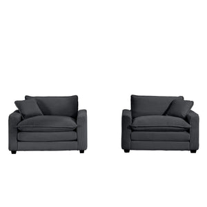 Modern Classic Fabric Single Chair Deep Seat Sofa With Pillow
