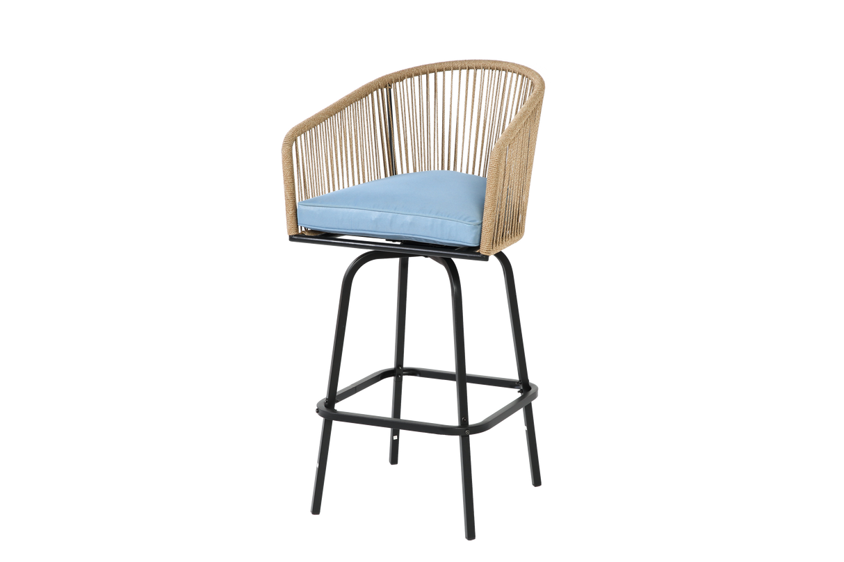 Outdoor Bar Stools Set of 4 with Armrests and Backrest