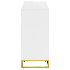 Synchrony - 2 Door Accent Cabinet With Art Deco Trim - White
