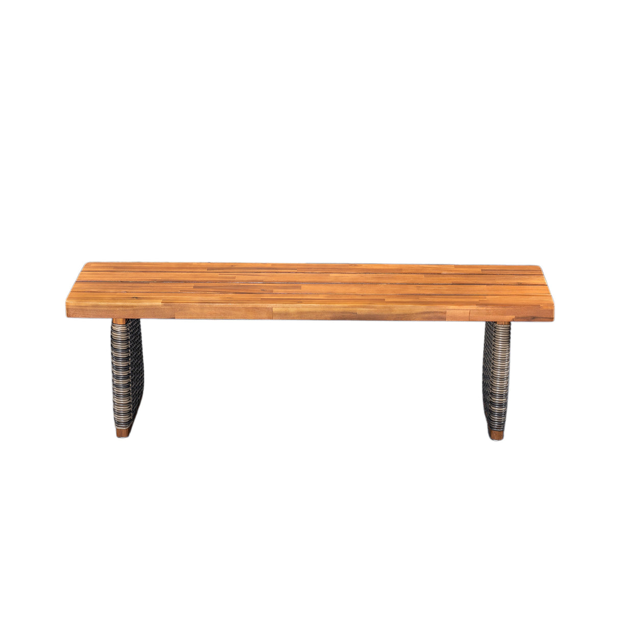 Outdoor 1pcs Acacia Wood Bench, Teak Finish