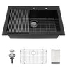 Quartz Kitchen Sink, Granite Composite, Drop In Sink With Durable Design
