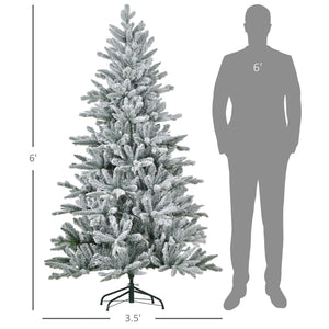 HOMCOM 6ft Snow Flocked Artificial Christmas Tree