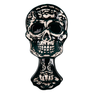 9"L Antique Black Skull Spoonrest