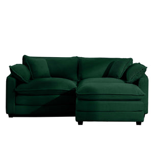 Modern Modular Cushion Sofa Set with Ottoman - Fabric, Multiple Colors