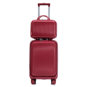 14'/20' 2 pcs ABS Spinner Wheel Luggage Set with Combination Lock and Front Opening Design
