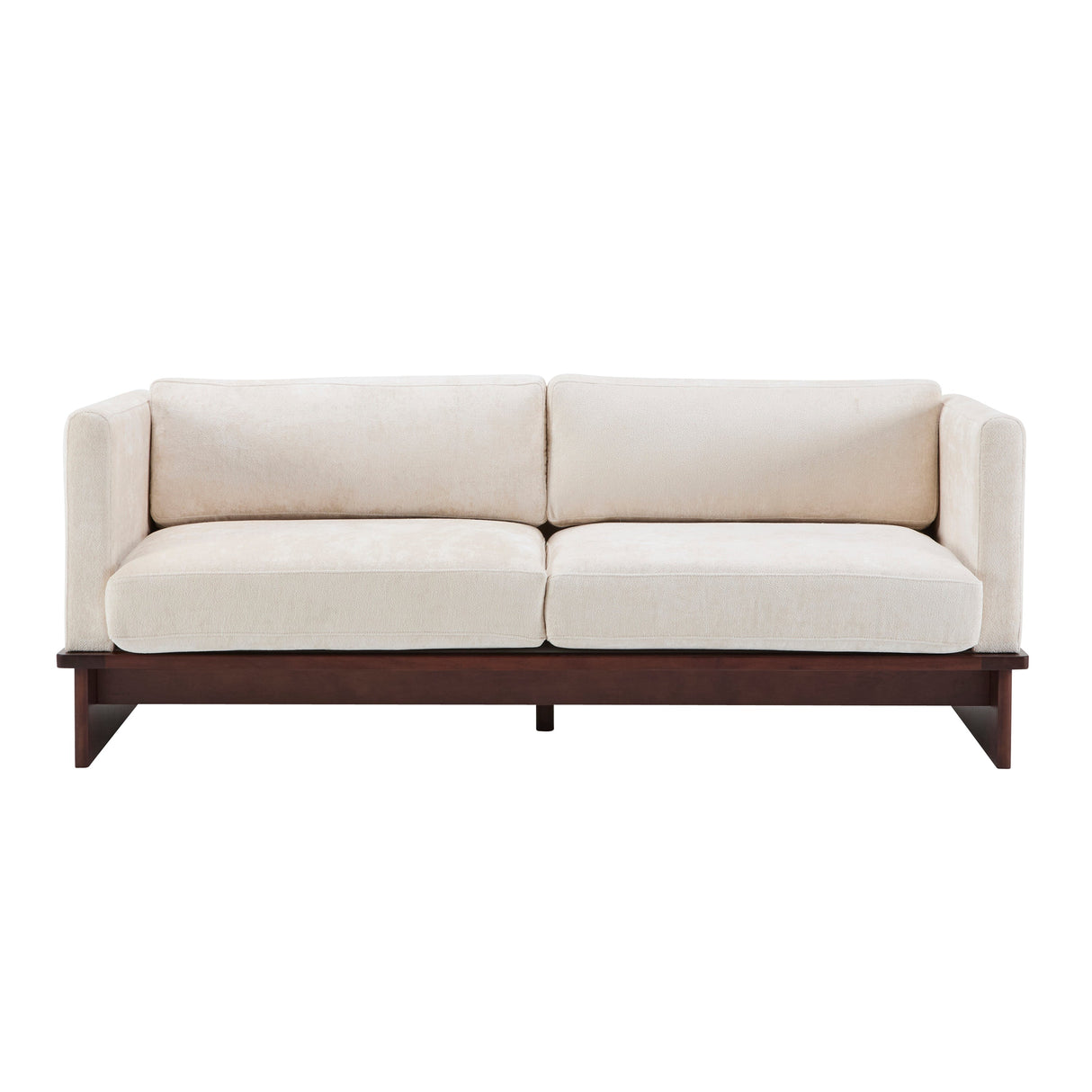 77 in. Square Arm Modern 3 Seater Boucle Sofa Upholstered Couch