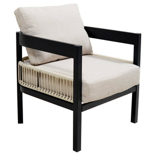 U_Style Multi-Person Outdoor Iron Sofa Set with Rattan Decoration