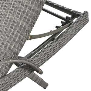 K&K 80'' Outdoor Wicker Chaise Lounge Chairs Set of 2