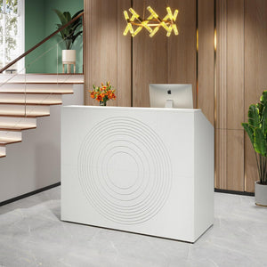 Modern Reception Desk with Cable Grommet & Privacy Panels