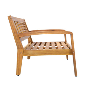 2-Piece Outdoor Teak Acacia Wood Conversation Set
