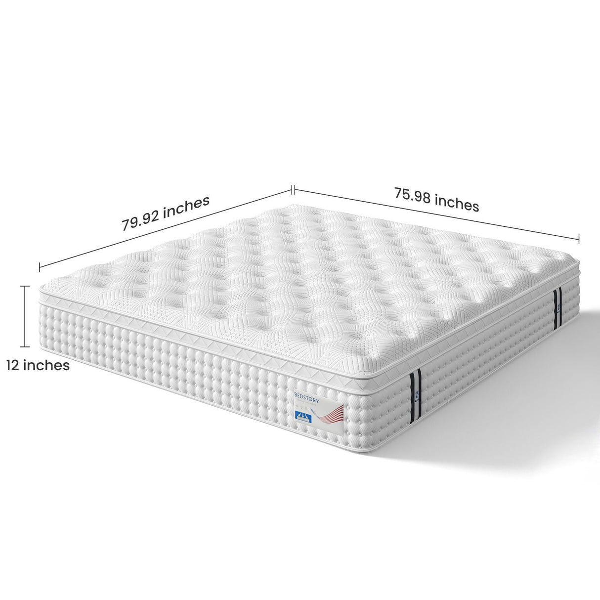 12" King Hybrid Mattress, Memory Foam & Pocket Spring Bed, Medium Firm Comfort