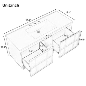 48 Inch Wall Mounted Bathroom Vanity Cabinet